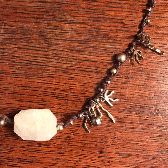 Sequin Druzy Gold Coral Necklace - Picture 3 of 9